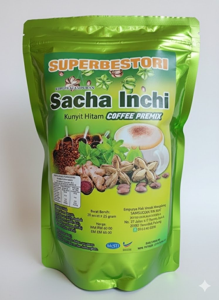 SuperBestori Kopi Sacha Inchi Kunyit Hitam Coffee Premix